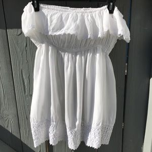 Beach By Exist White Strapless Dress